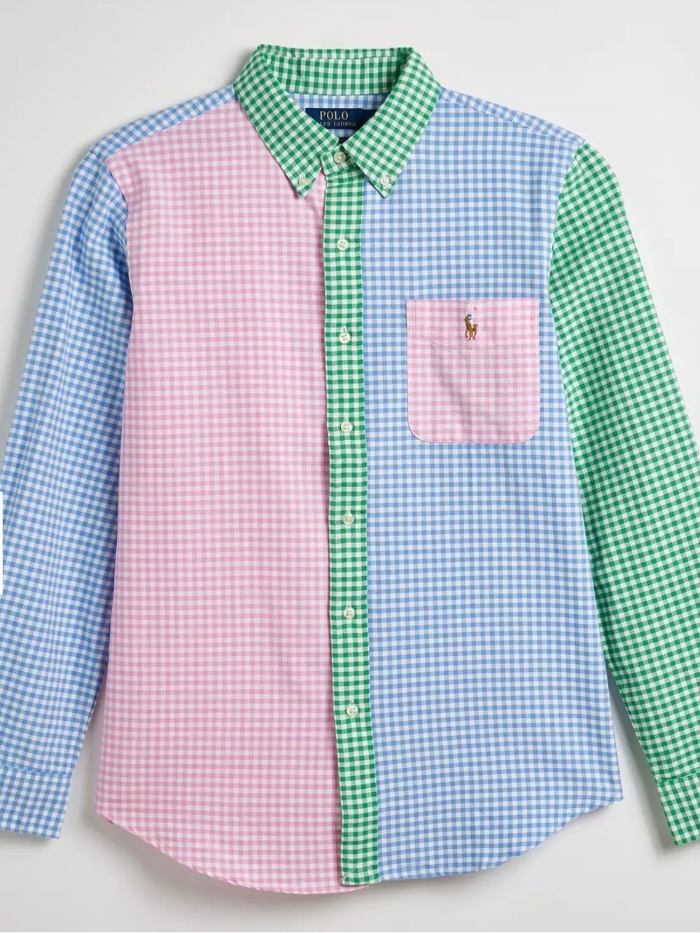 Polo Ralph Lauren Men’s NWT Colorblock Gingham Oxford Shirt XL Multi Cotton